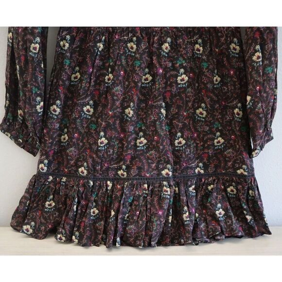 Joie D3264DA9305 Women's Sz 4 Chocolate Torte Floral Charmesse Cotton Dress - Picture 10 of 14